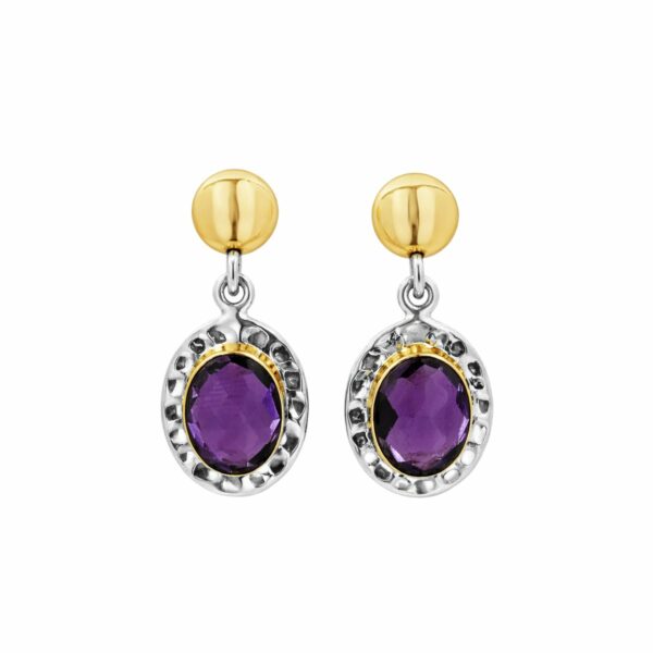 Artystyczne kolczyki z Ametystem srebrne