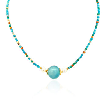 Naszyjnik z dużym naturalnym chalcedonitem