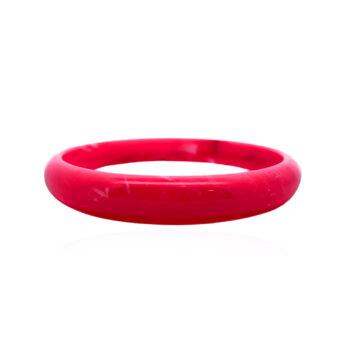 Malinowa bransoletka bangle z żywicy zaokrąglona