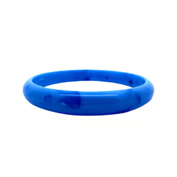 Kobaltowa bransoletka bangle z żywicy szeroka obręcz