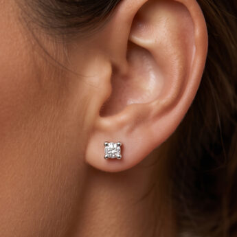 Srebrne kolczyki sztyfty z moissanitami 0,12 ct o średnicy 2,5 mm