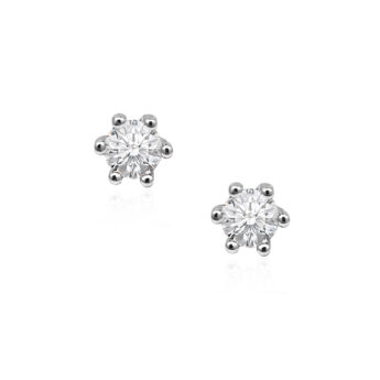 Srebrne kolczyki sztyfty z moissanitami 1,60 ct o średnicy 6 mm